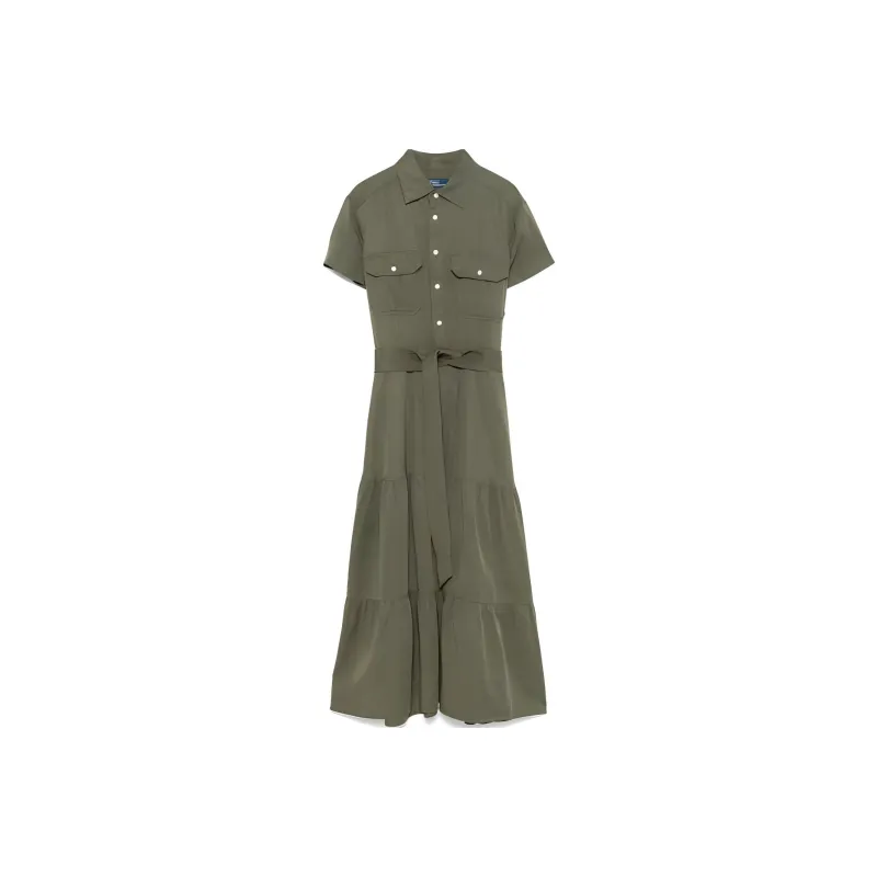 Ralph Lauren Belted Tiered Shirtdess-0