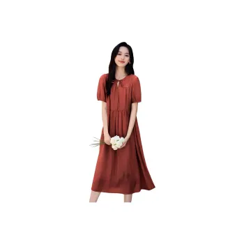 Mo Han Yi Mei Short Sleeved Dress Women's Red
