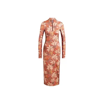 Adidas FARM Rio Long-Sleeved Dresses Women's Leisure Yellow/Hazy Copper/Dynamic Gold
