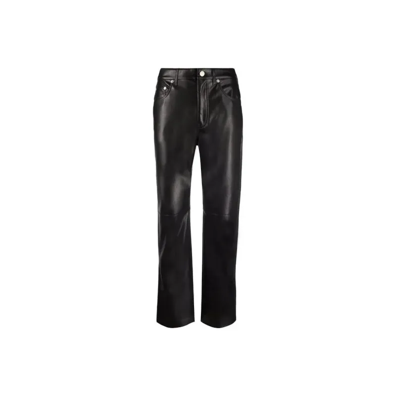 NANUSHKA Faux leather Cropped Straight leg Trousers-0