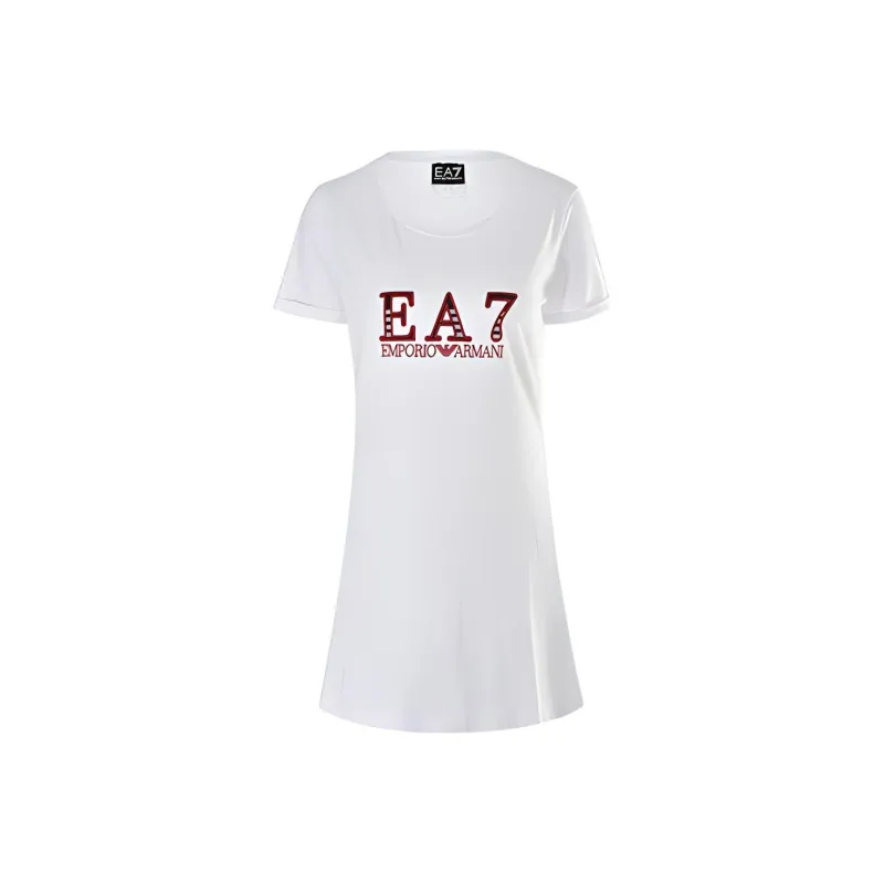 EMPORIO ARMANI EA7 Short Sleeved Dresses Women's White-0