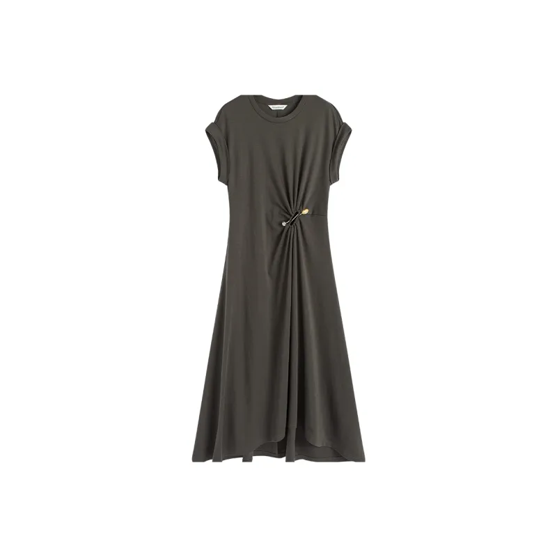Famanxuan Short Sleeved Dress Women's Bris Gray-0