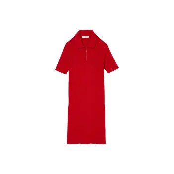 LACOSTE Short Sleeved Dress Women's Red