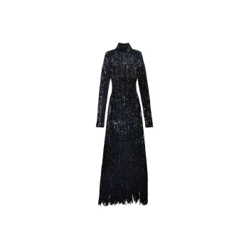 Balenciaga Long-Sleeved Dress Regular Fit Women's Black