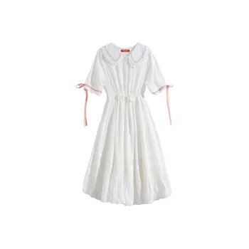 RTNH Short-Sleeved Dresses Women's White