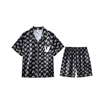 Qiao Ni Tong Pajama Set Men's Gold Edge Extreme Night Black