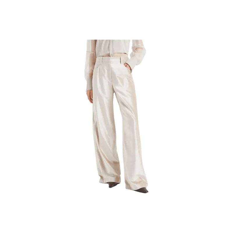 Brunello Cucinelli Shimmer Finish Straight Leg Trousers-0