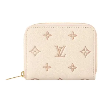 LOUIS VUITTON Zippy Embossed Grain Cow Leather Wallet Mini Women's Flesh Pink