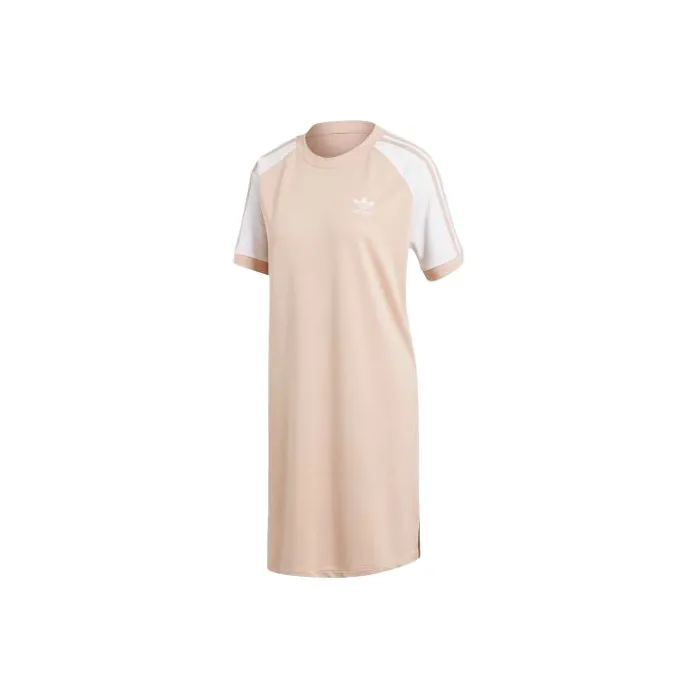 Adidas Originals Raglan Dress Short Sleeved Dresses Women's Pearl Smoke Gray-0