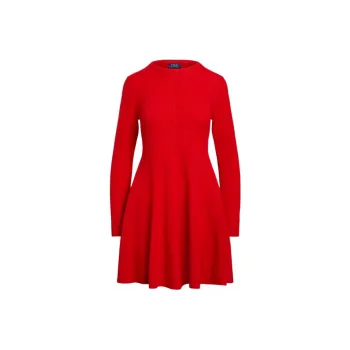Polo Ralph Lauren SS23 Chinese New Year Collection Long Sleeved Dresses Women's Red