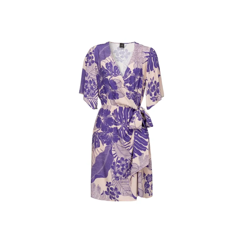 PINKO Short Sleeved Dress Women's Purple-0