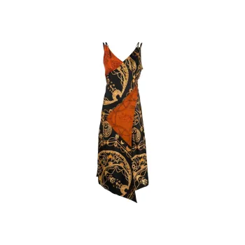 Marine Serre Graphic Printed V Neck Slip Dress
