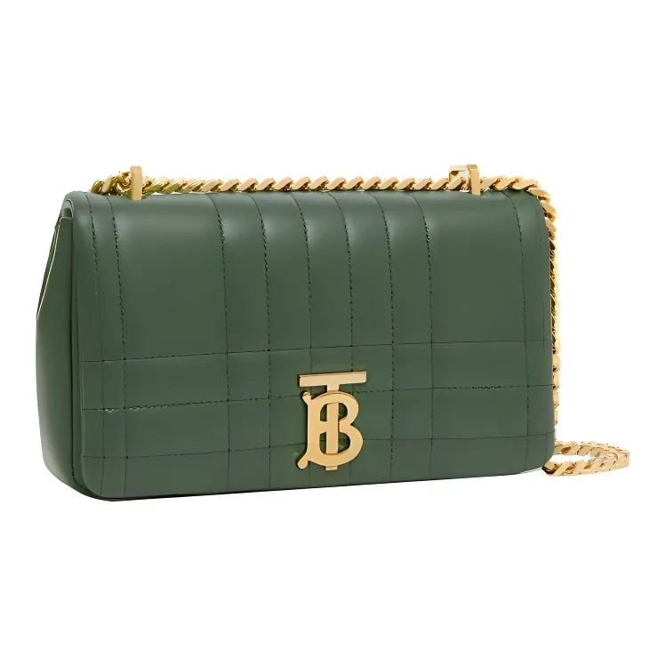 Burberry Lola Bag Lambskin Crossbody Bag, Shoulder Bag Trumpets Women's Dark Emerald Green-1