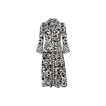 DVF Diane Von Furstenberg Long-Sleeved Dresses Women's Black White