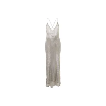 GANNI Embellished Mesh Dress 'Silver'