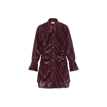 GANNI Long Sleeved Dresses Women's Deep Red