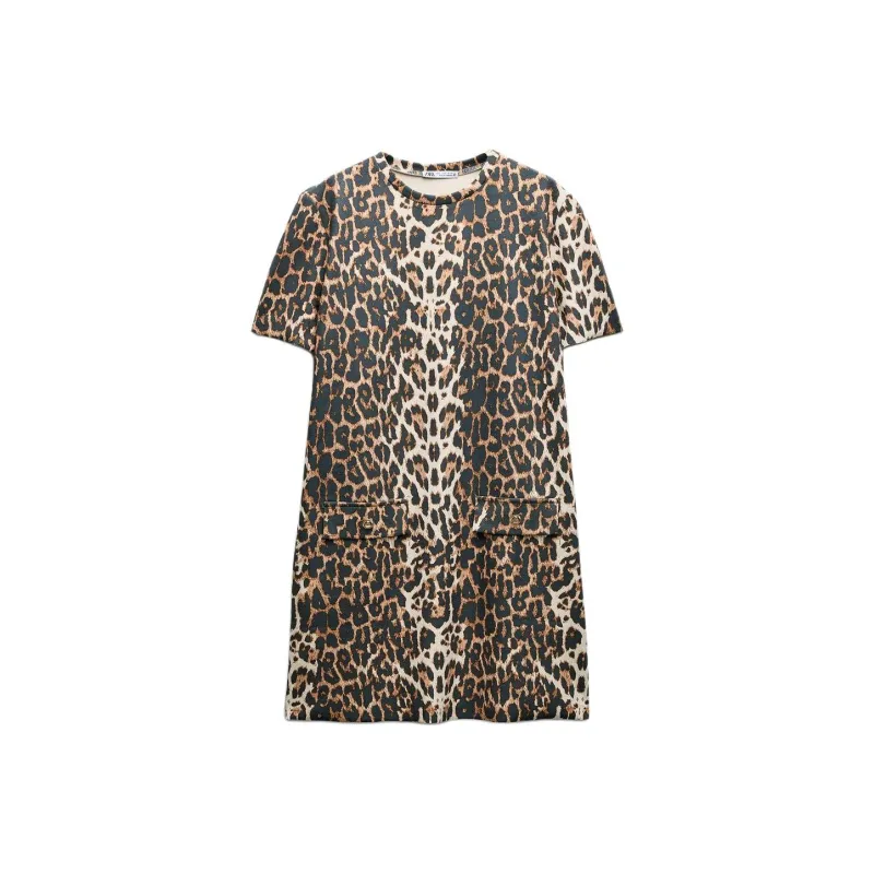 ZARA Short-Sleeved Dresses Women's Red-0