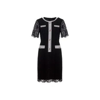 BESIONIA SS22 Short Sleeved Dress Women's Black White