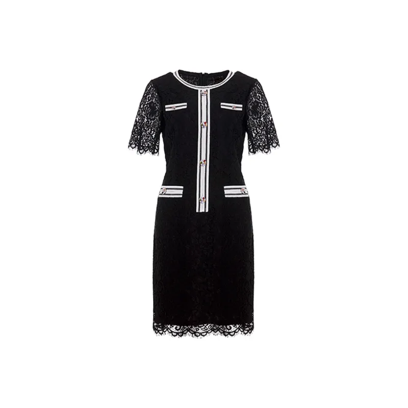 BESIONIA SS22 Short Sleeved Dress Women's Black White-0