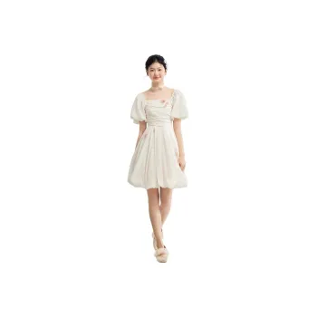 ZIHAN Short-Sleeved Dresses Women's Beige Gold
