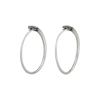 CELINE Brass Earrings Unisex Silver