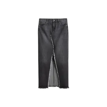 H&M Denim Long Skirts Women's Black