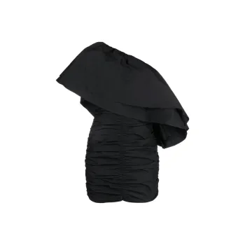 Rotate Taft Pleated One shoulder Minidress