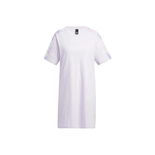 Adidas Short Sleeved Dresses Women's Light Purple