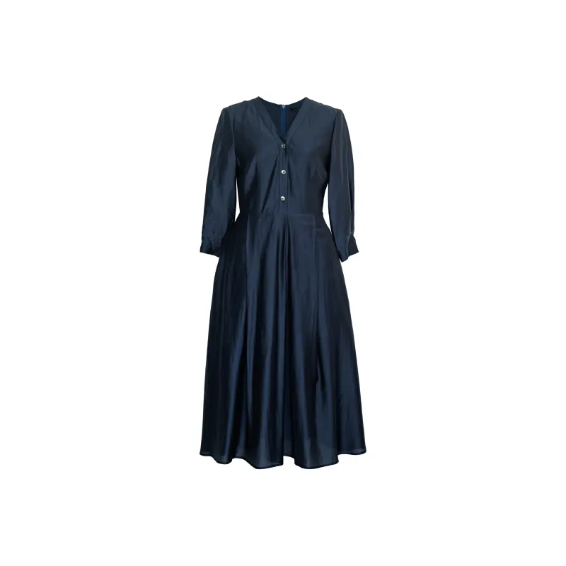 ROEYSHOUSE Long Sleeved Dress Women's Dark Blue-0