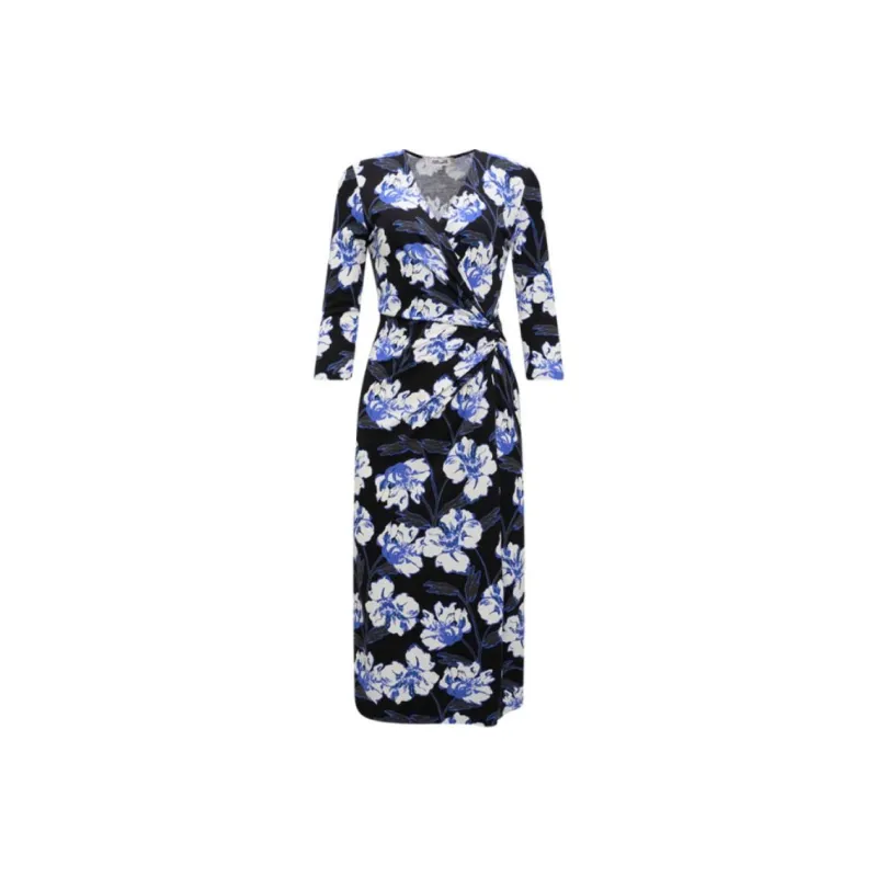 DVF Diane Von Furstenberg FW23 Long-Sleeved Dresses Women's Dark Blue-0