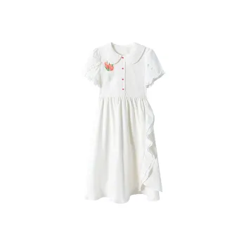 XIARIHUIZAIWANCANHOU Spring And Summer Short-Sleeved Dresses Women's Gift Box Set White