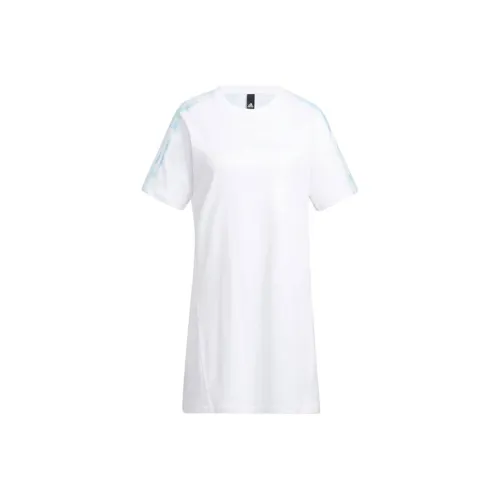 Adidas Short Sleeved Dresses Women's White