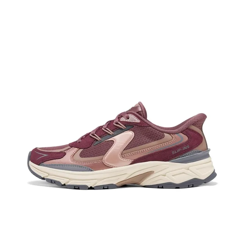 Skechers SPORT WOMENS Low Top Chunky Sneakers Women's Burgundy-0