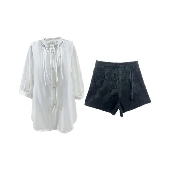 MOPB Shirt Matching Set Women's White+Black