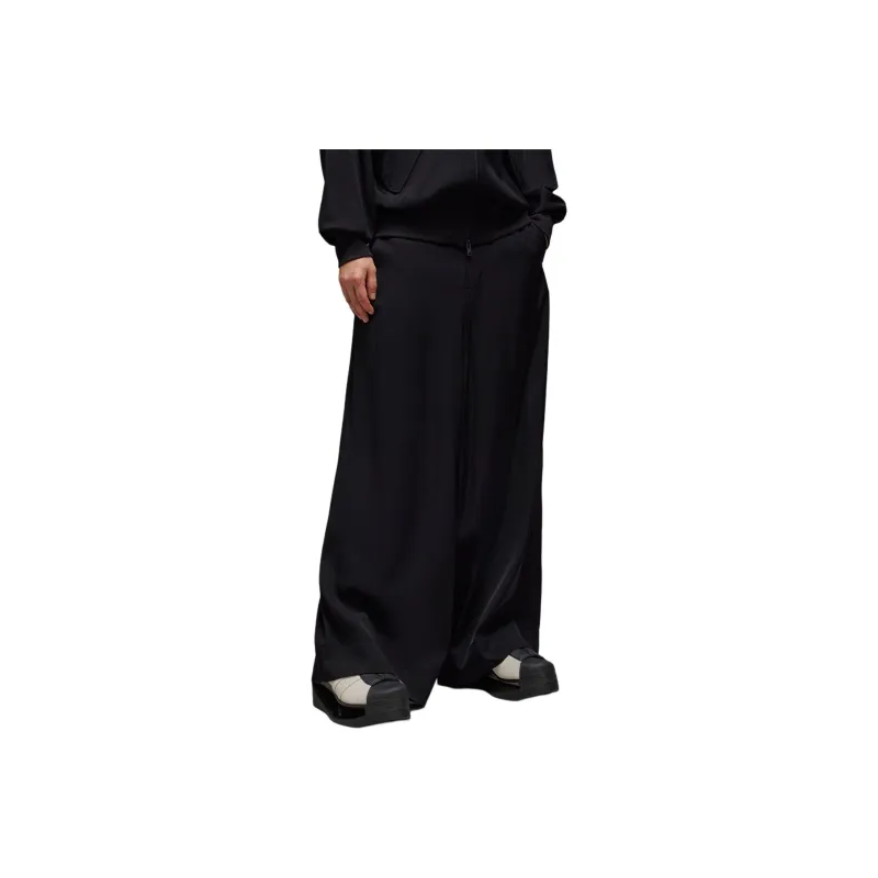 Adidas Women's Y 3 Rayon Twill Wide Tracksuit Bottoms Black-0
