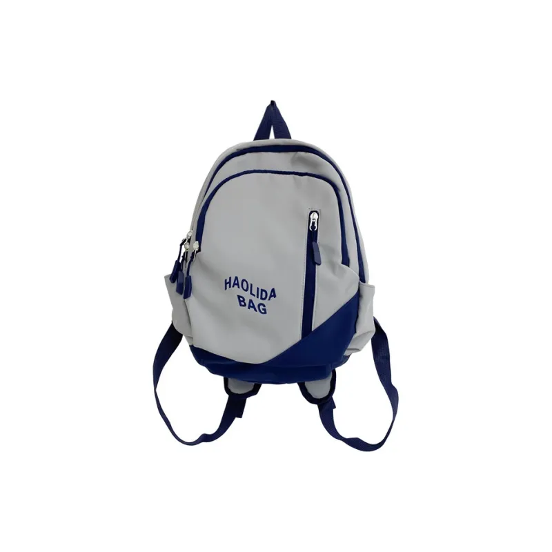 Single Warehouse Nylon Fabric Backpack Unisex Pink/Black/Gray Blue/Milky White/Red/Ecru Gray-18