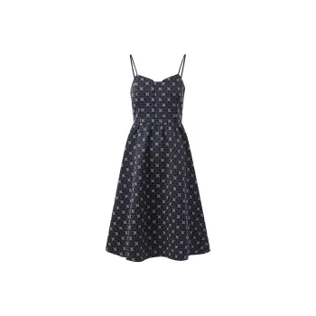 PEACEBIRD Long Sleeved Dresses Women's Navy Blue