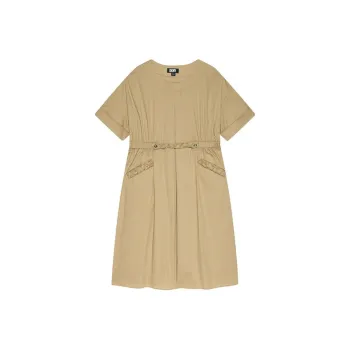 DKNY Short Sleeved Dress Women's Light Camel