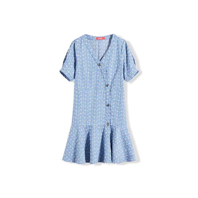 EPTISON WOMAN A Line Skirt Dress Oxygen Blue-0