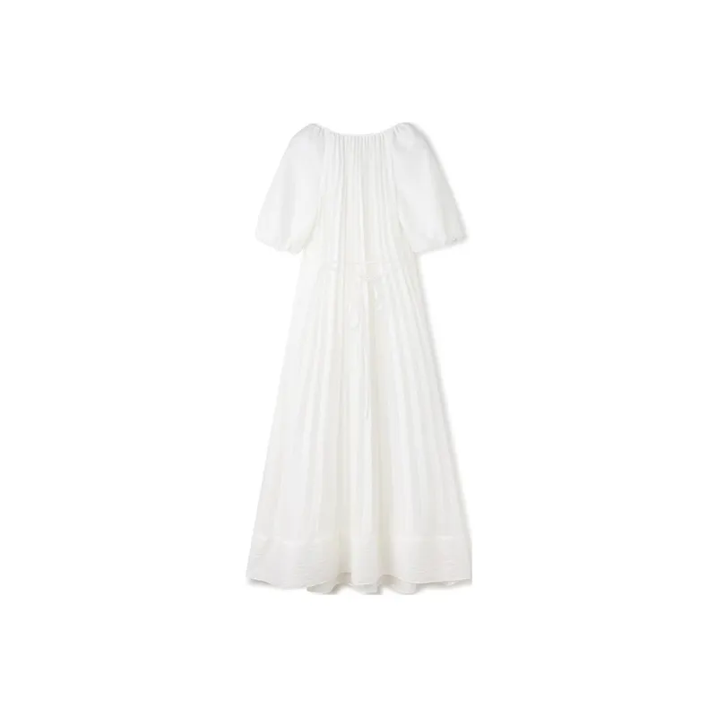 TKY SHOP Short Sleeved Dress Women's Moon White-0