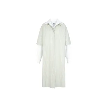 MM6 Maison Margiela Long Sleeved Dresses Women's Gray Green