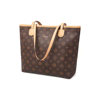 AOKANG PVC Mommy Bag Tote Underarm Shoulder Bag Regular Women's Coffee/Ecru