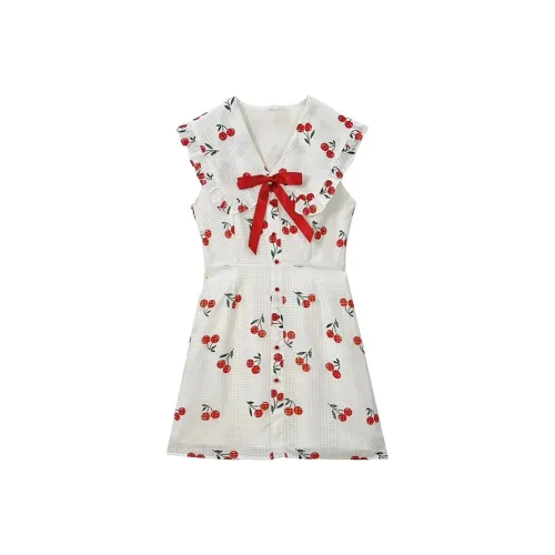 Incolore Short Sleeved Dresses Women's White