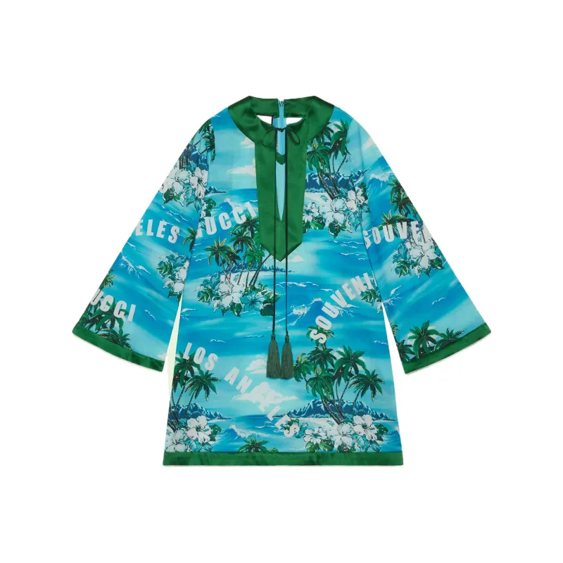 GUCCI SS22 Long Sleeved Dresses Women's Blue-0