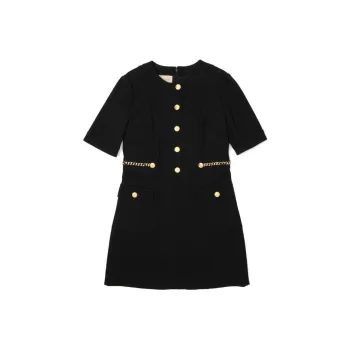GUCCI Short Sleeved Dresses Women's Black