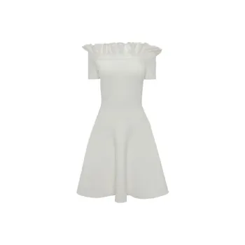Alexander McQueen Short-Sleeved Dresses Women's Ivory