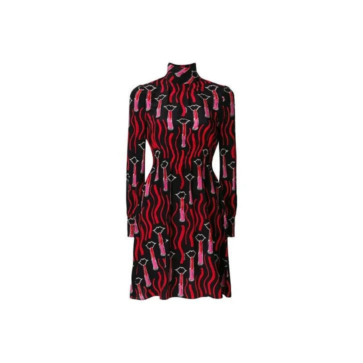 Valentino Long-Sleeved Dresses Women's Red-0