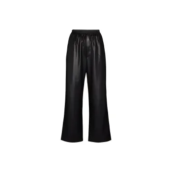 NANUSHKA Leather Pants Women's Black