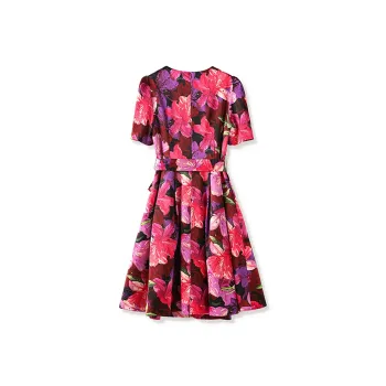 CHARM PICK Short Sleeved Dresses Women's Fuchsia