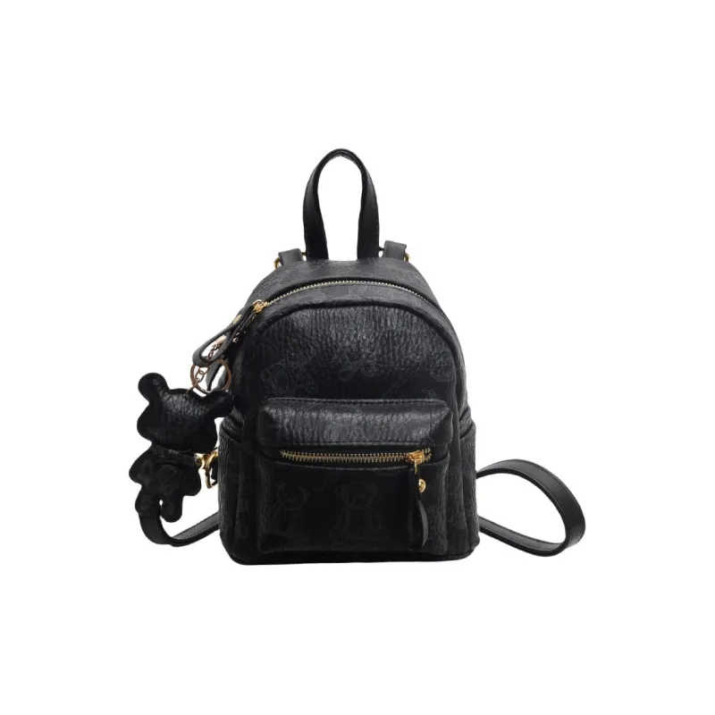 RIVMIND PU Backpack Women's White/Black/Pink/Brown-3